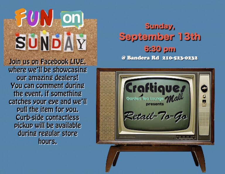 Fun On Sunday Facebook Live Craftiques Mall San Antonio Vintage 