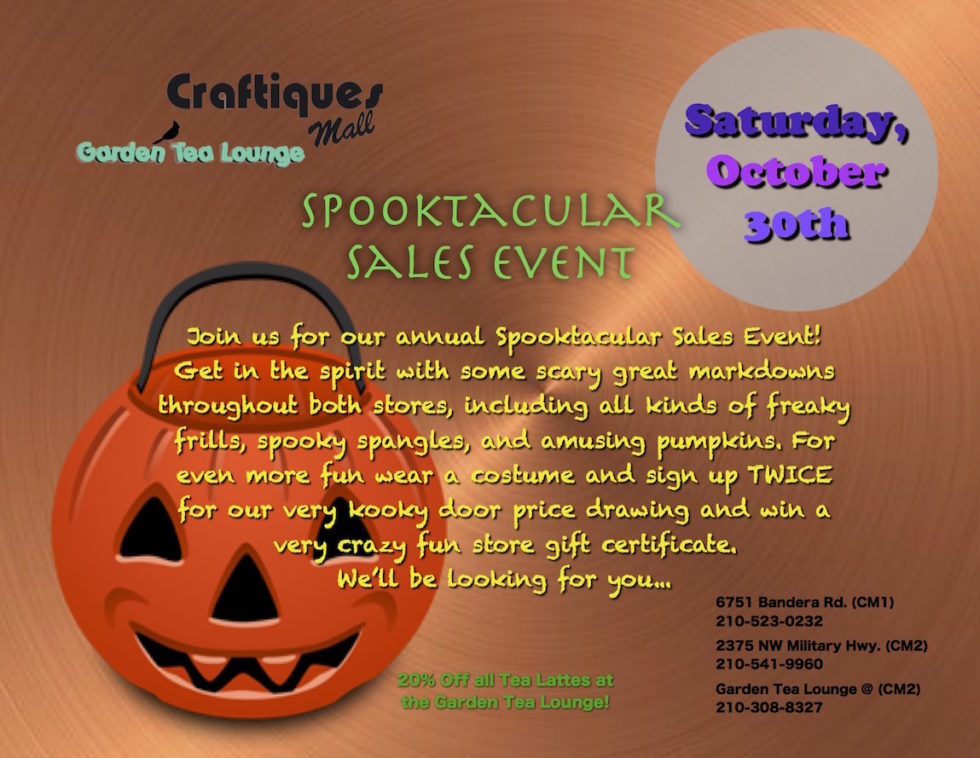 Spooktacular Sales Event Craftiques Mall San Antonio Vintage 