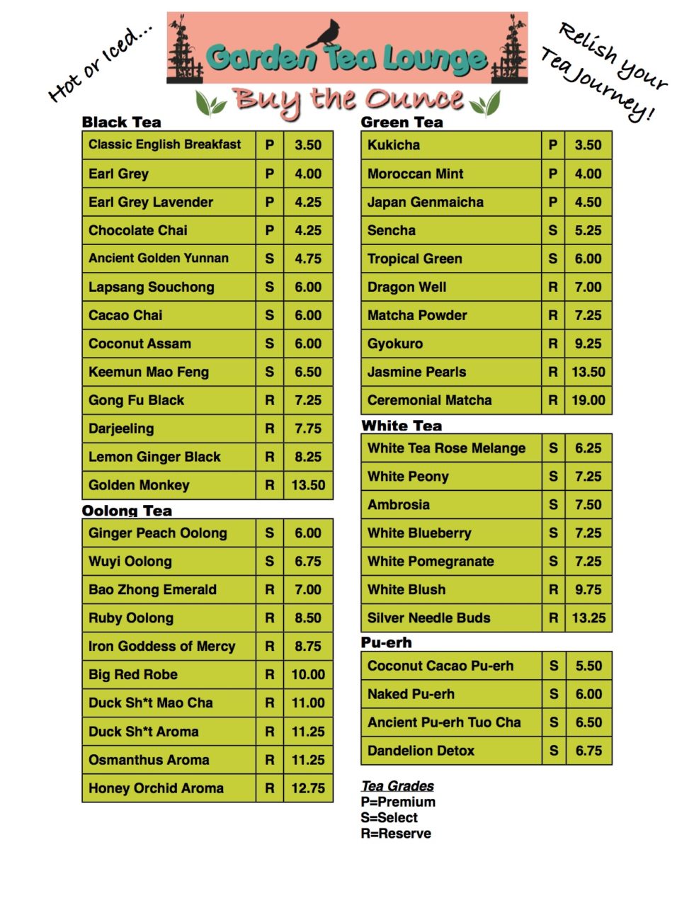 Tea Price List Craftiques Mall San Antonio Vintage Collectibles and