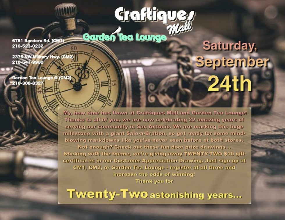 22nd Anniversary Sale Craftiques Mall San Antonio Vintage 